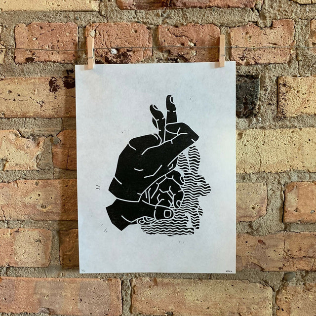 Rabbit | Shadow Puppets | Linocut Print | Wall Art
