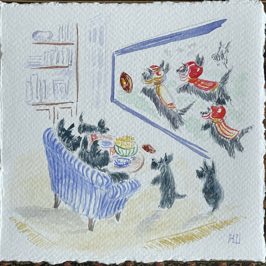 Scottie Family Watching Super Bowl