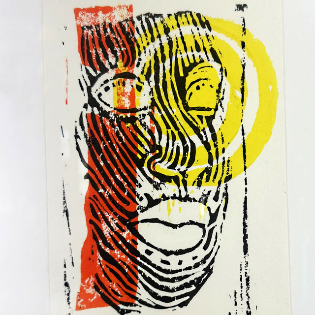 Linocut Print 'Past Perfect"