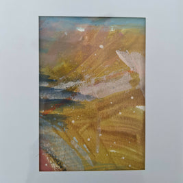 2. Original Abstract Mixed Media 5x7 Matted