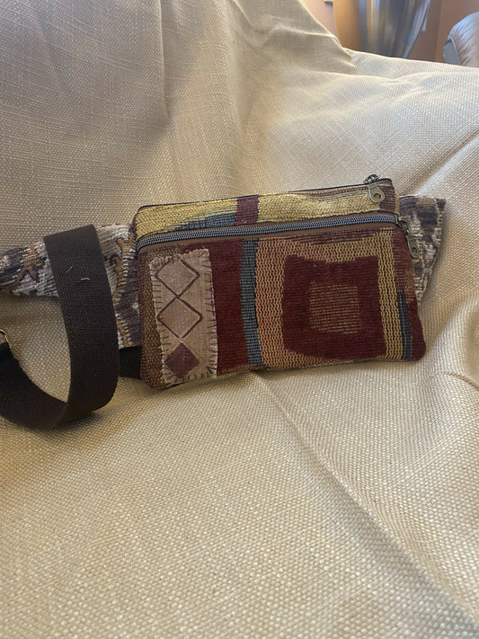 Warm color w appliqué Fanny pack/cross body