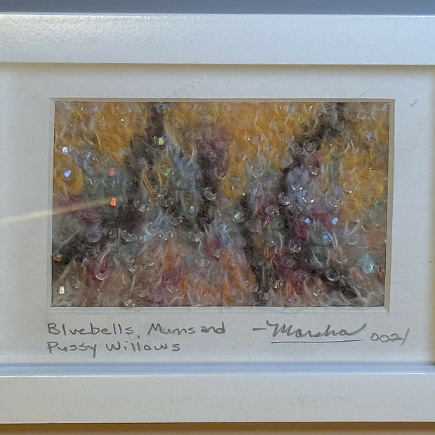 "Bluebells, Mums and Pussy Willows" Crystal Knit Watercolor Effect Autumn Landscape (small frame)