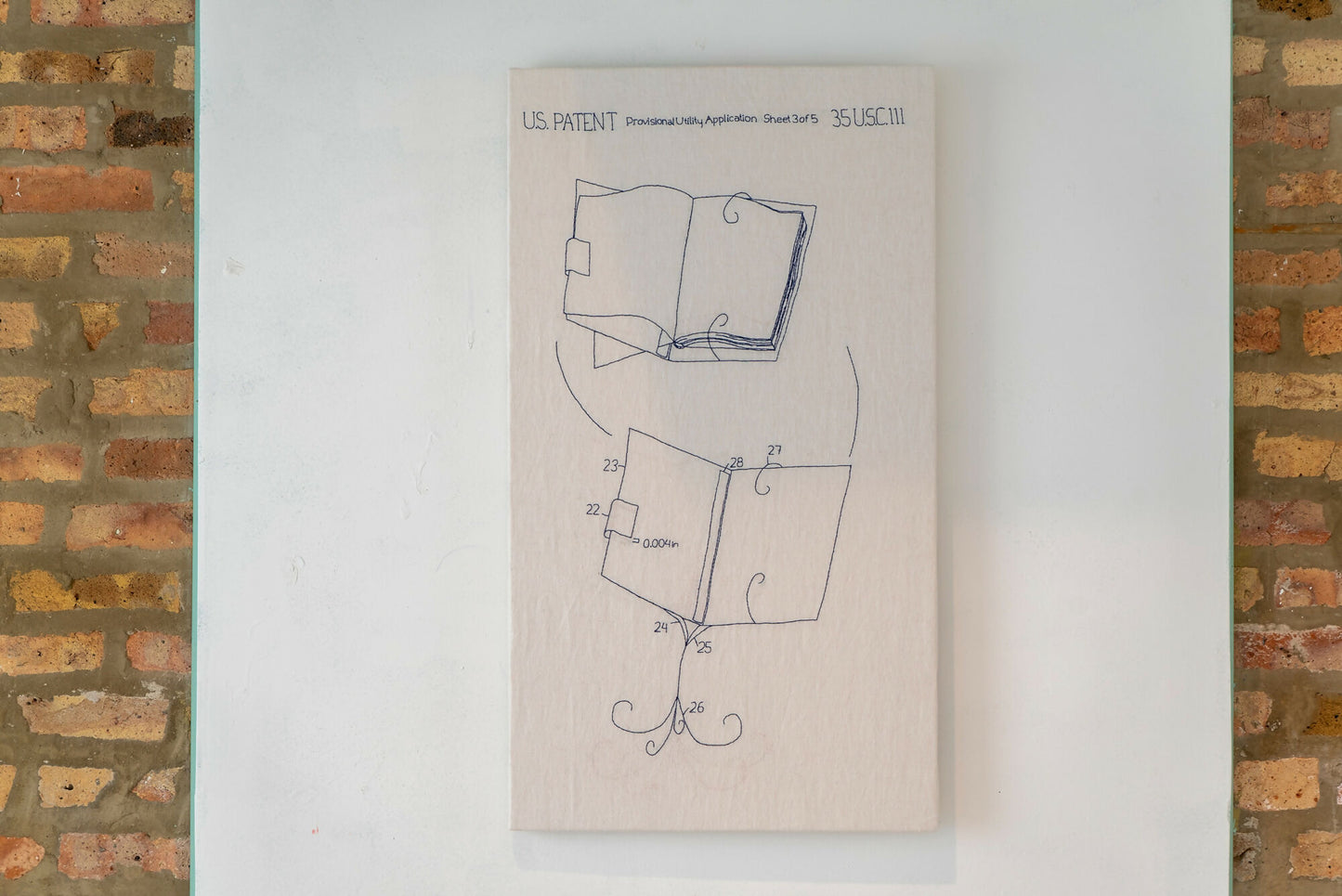 Embroidered bookstand patent application