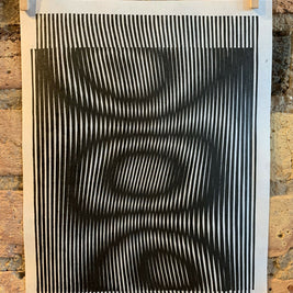 Whirl / Moire 06 | Linocut Print | Wall Art | Optical Illusion