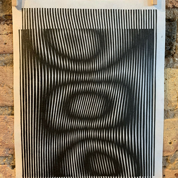 Whirl / Moire 06 | Linocut Print | Wall Art | Optical Illusion