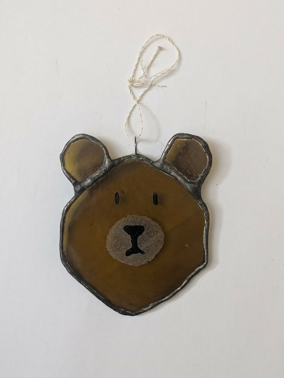 Recycled Stained Glass Bear