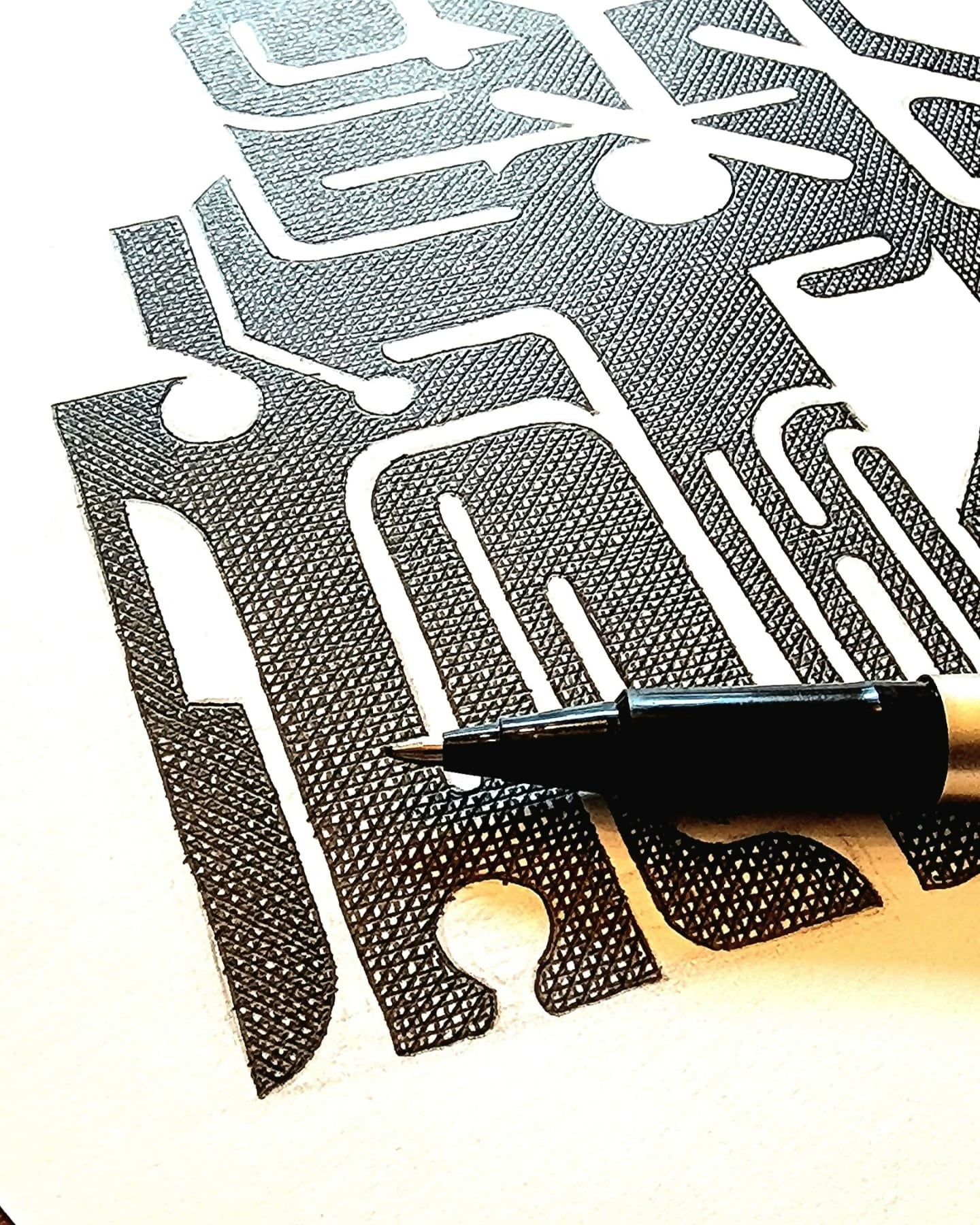 "Hypergeometry" - ink drawing