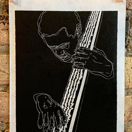 Charles Mingus, 1964 | Jazz | Double Bassist | Linocut Print | Wall Art