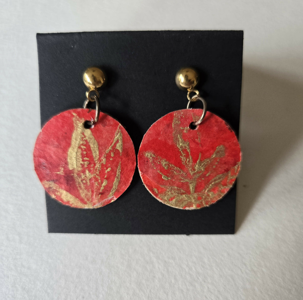 Small handpainted disk earrings