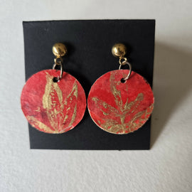 Small handpainted disk earrings