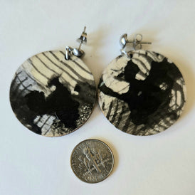 Large hand-painted earrings