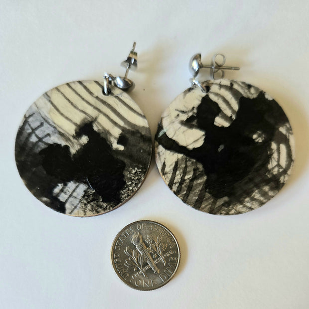 Large hand-painted earrings