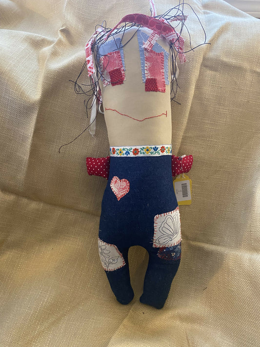 Butterfly and flower denim monster