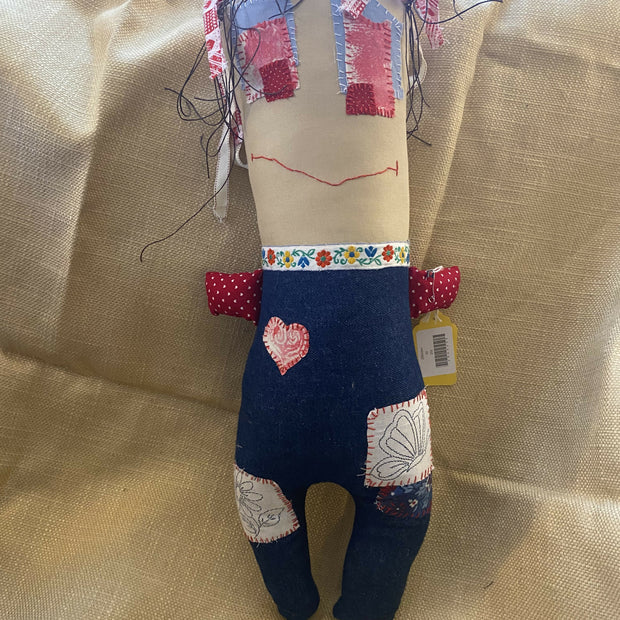Butterfly and flower denim monster