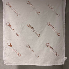 Handprinted tea towel