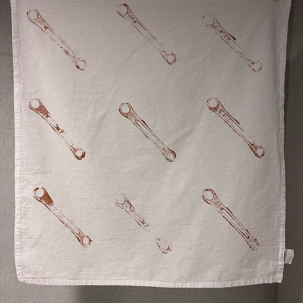 Handprinted tea towel