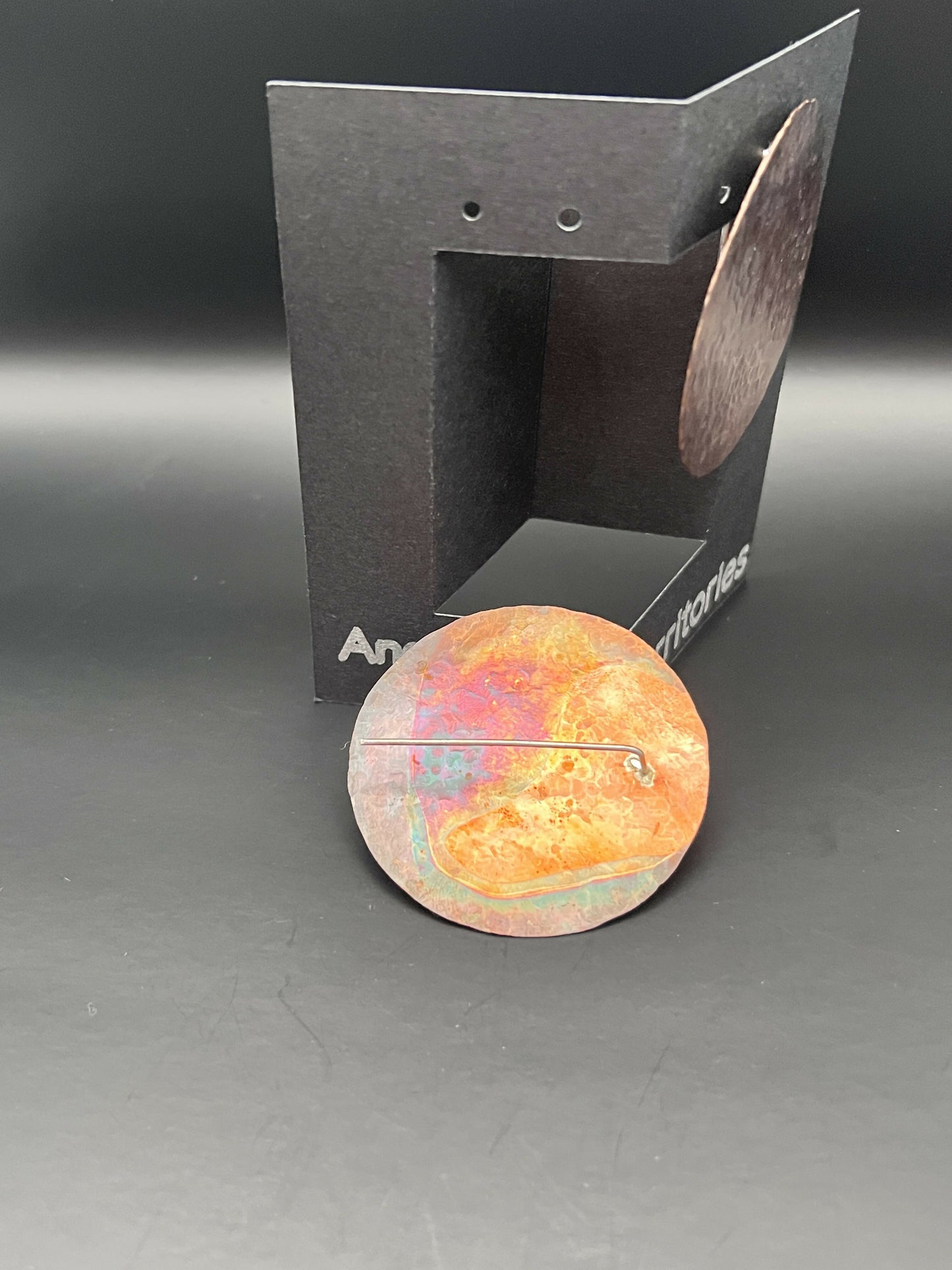 Hammered Copper Shield Earring