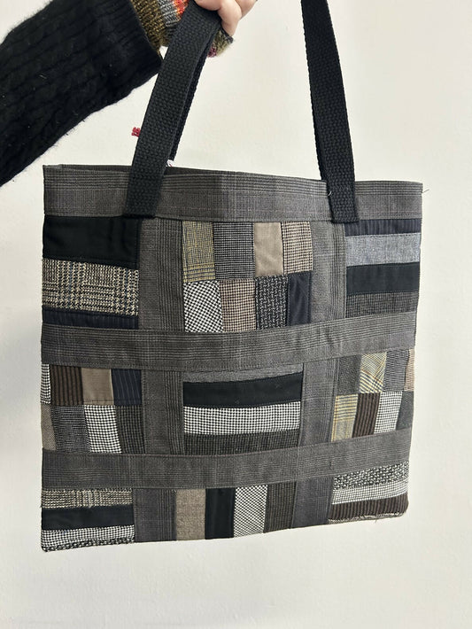 Upcycled Tote Bag from men's wool suit coats
