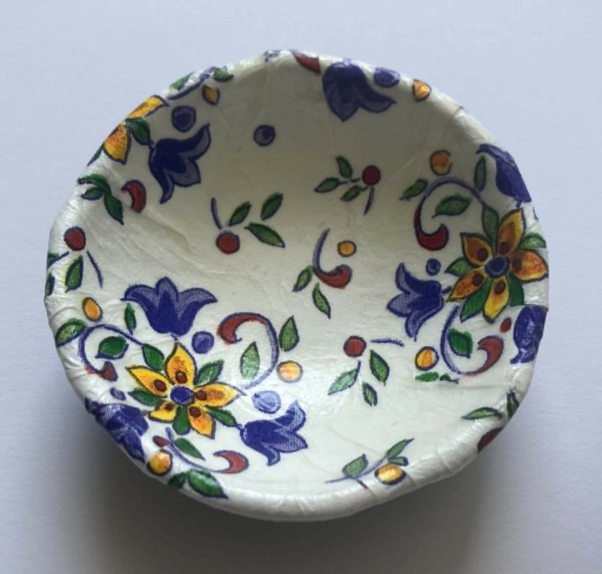 decoupage trinket dish - white floral