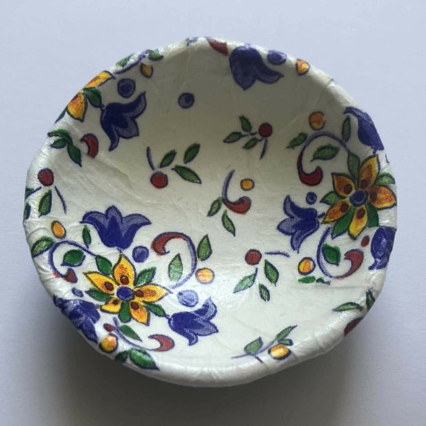 decoupage trinket dish - white floral