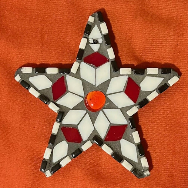 Mosaic Ornament: Black and White Star