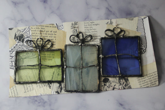 3pc Recycled Glass Gift Ornament Set