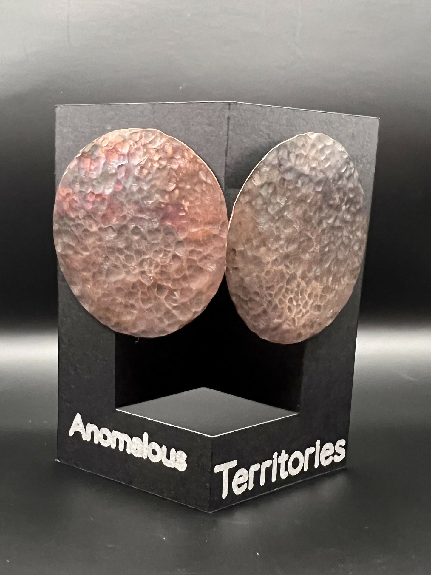 Hammered Copper Shield Earring