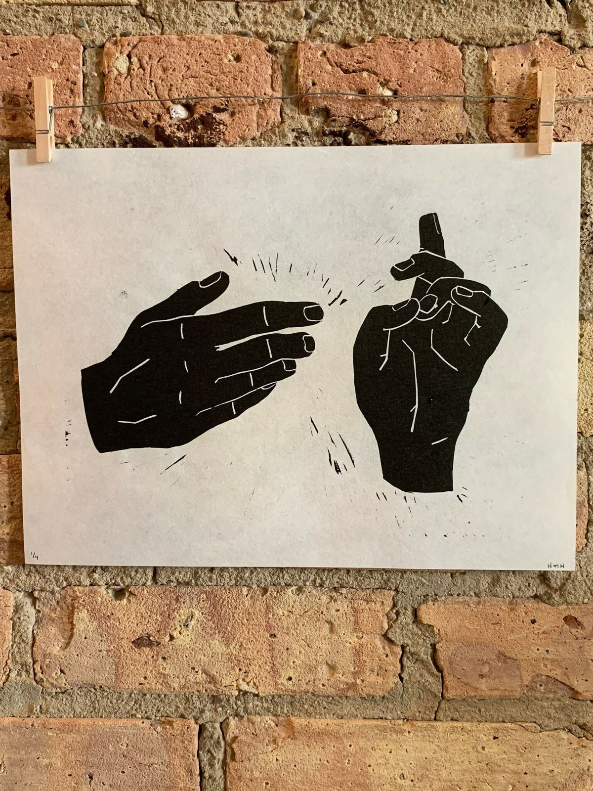 Iconography Hands | ICXC | Linocut Print | Wall Art