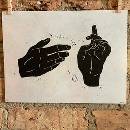 Iconography Hands | ICXC | Linocut Print | Wall Art
