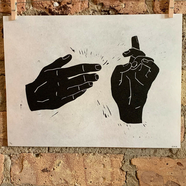Iconography Hands | ICXC | Linocut Print | Wall Art