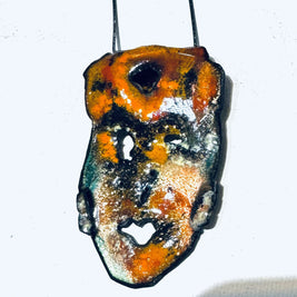 Catrina or Skull enamel pendant