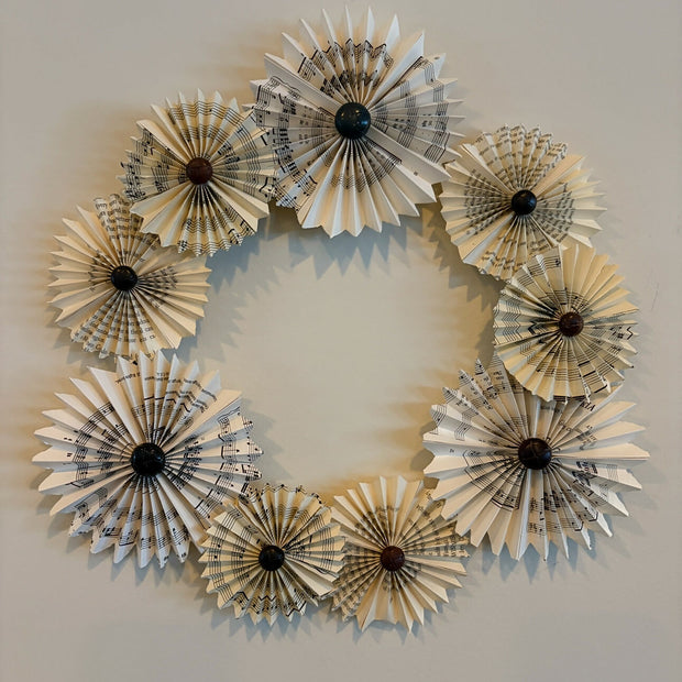 "Mr. Topper" upcycled bookpage and vintage button indoor wall hanging