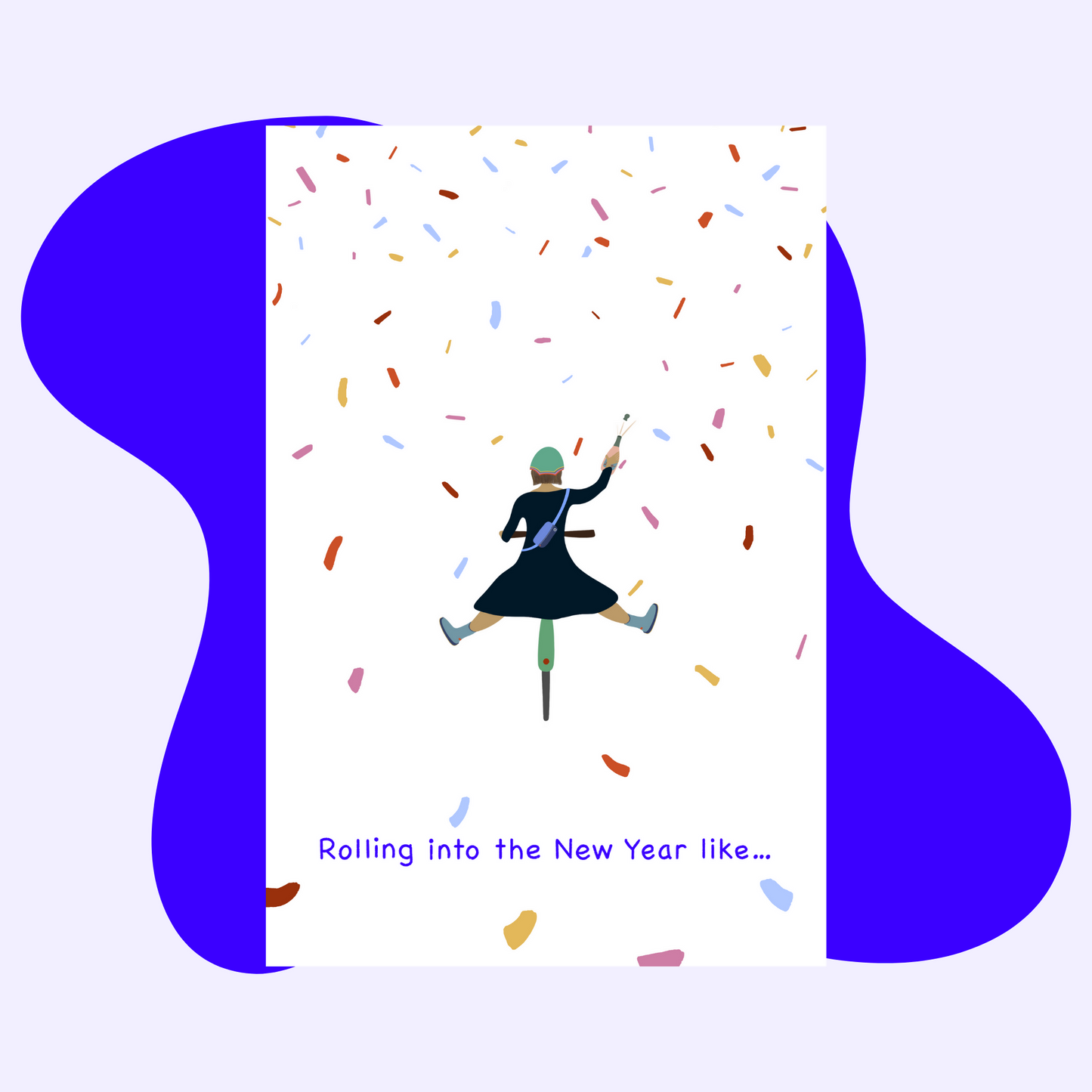 Happy New Year Card + Envelope