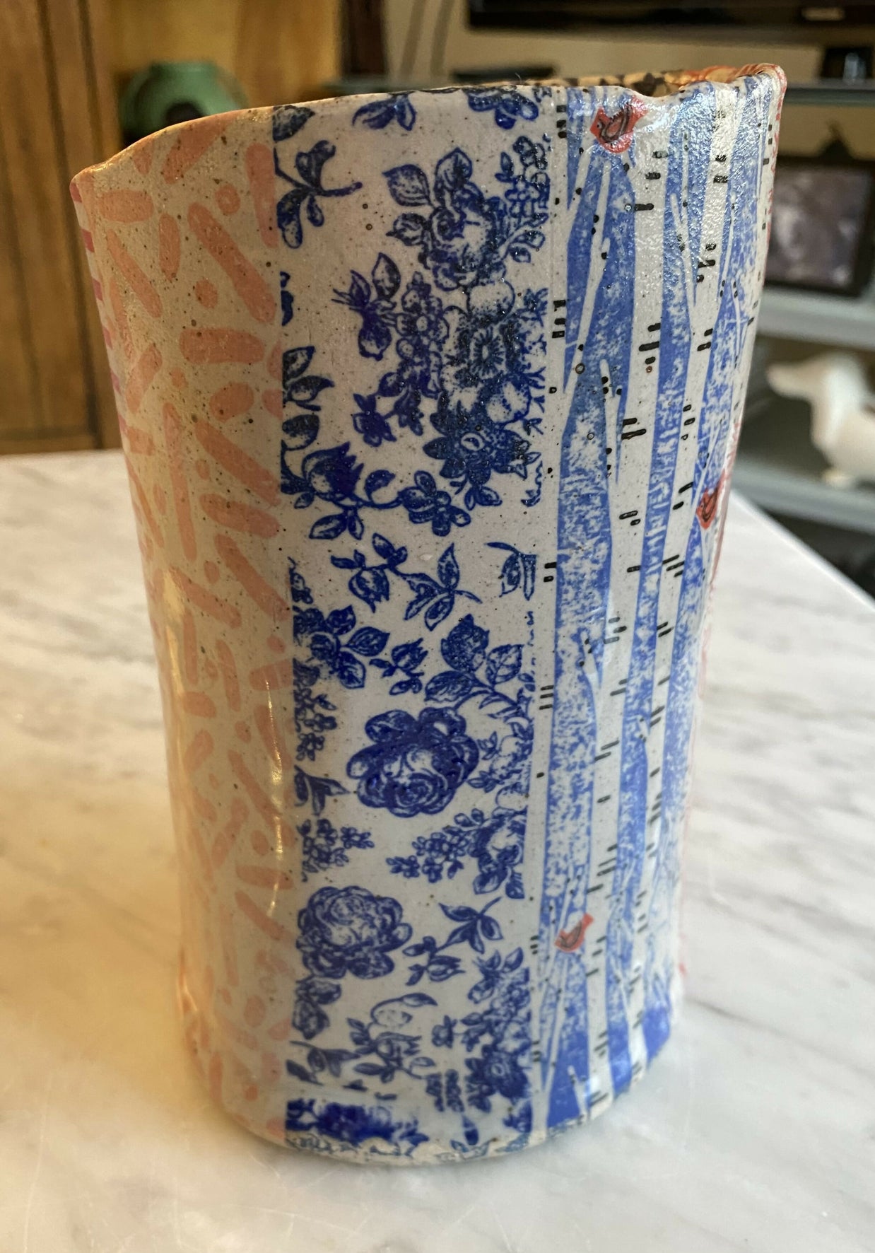 Round tall Colorful vase