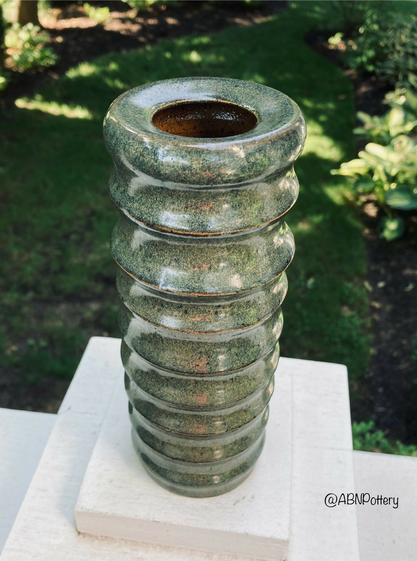 Guiro Vase in Sage Green