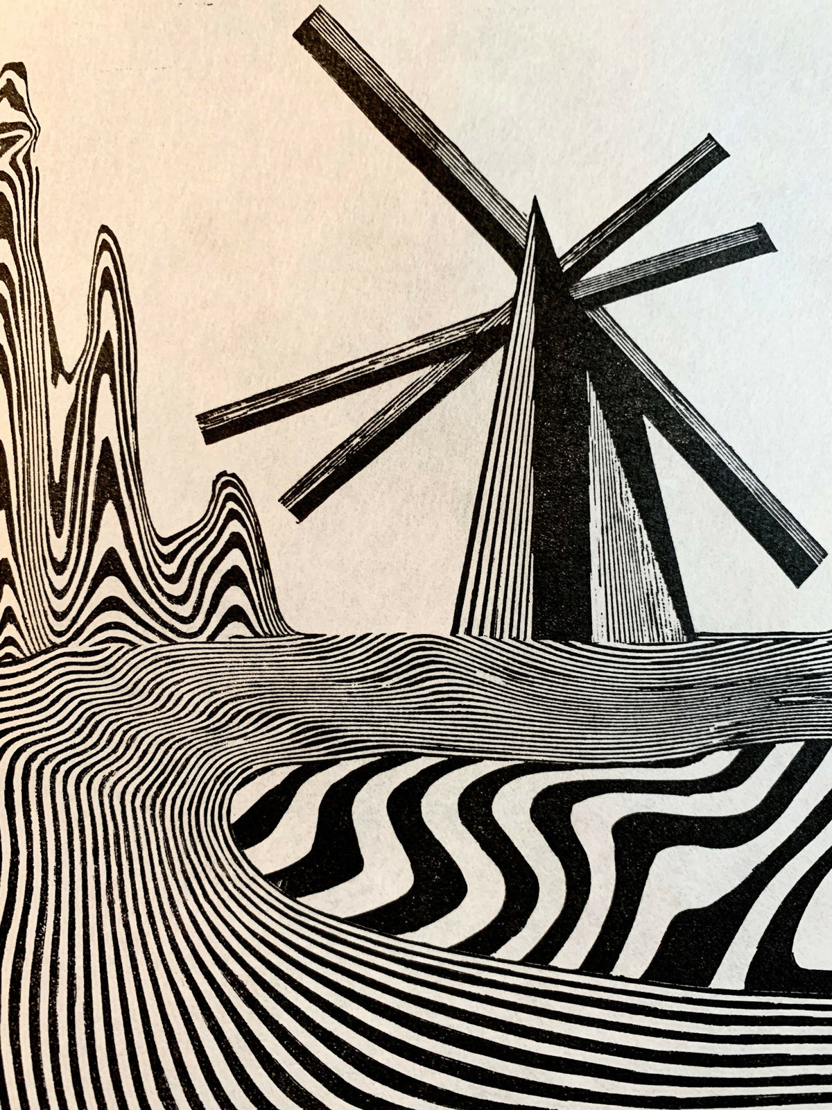 Lake Shore Drive 07 / Moire 10 | Chicago Linocut Print | Wall Art