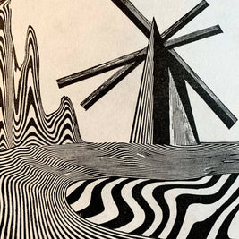 Lake Shore Drive 07 / Moire 10 | Chicago Linocut Print | Wall Art