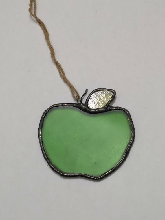 Recycled Stained Glass Apple