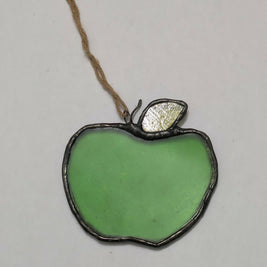 Recycled Stained Glass Apple