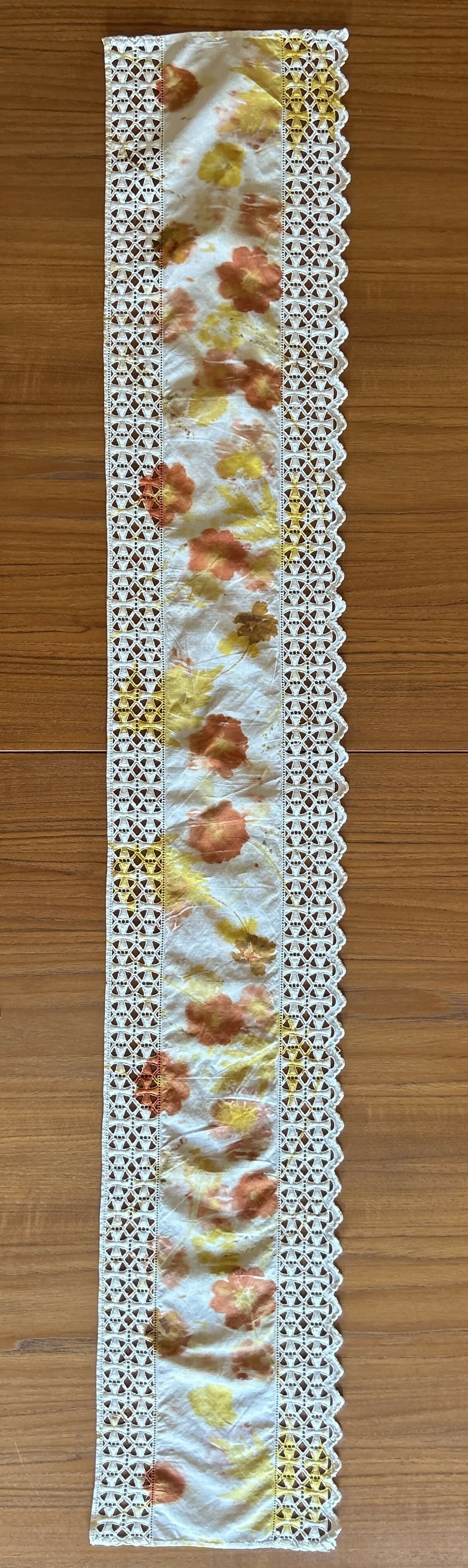 Vintage Table Runner with Cut Out Edge