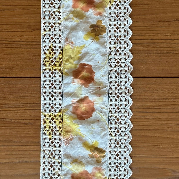 Vintage Table Runner with Cut Out Edge