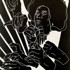 Alice Coltrane, Turiyasangitananda | Jazz Harpist | Linocut Print | Wall Art