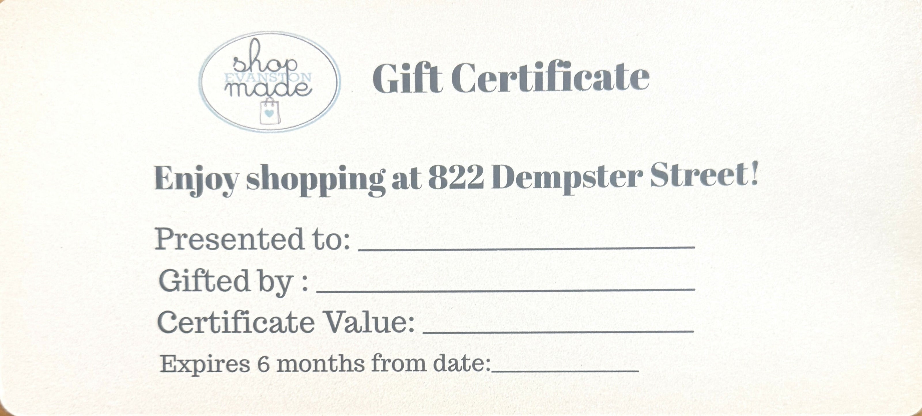Evanston Made Gift Certificate