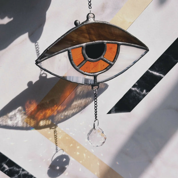 Stained glass evil eye