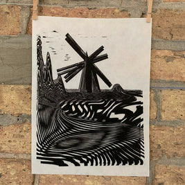 Lake Shore Drive 07 / Moire 10 | Chicago Linocut Print | Wall Art
