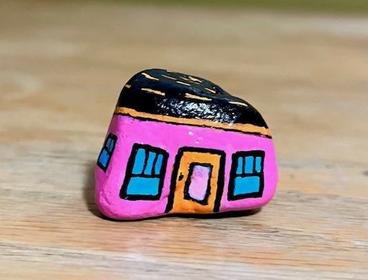 Gnome Home, small. Pink and black