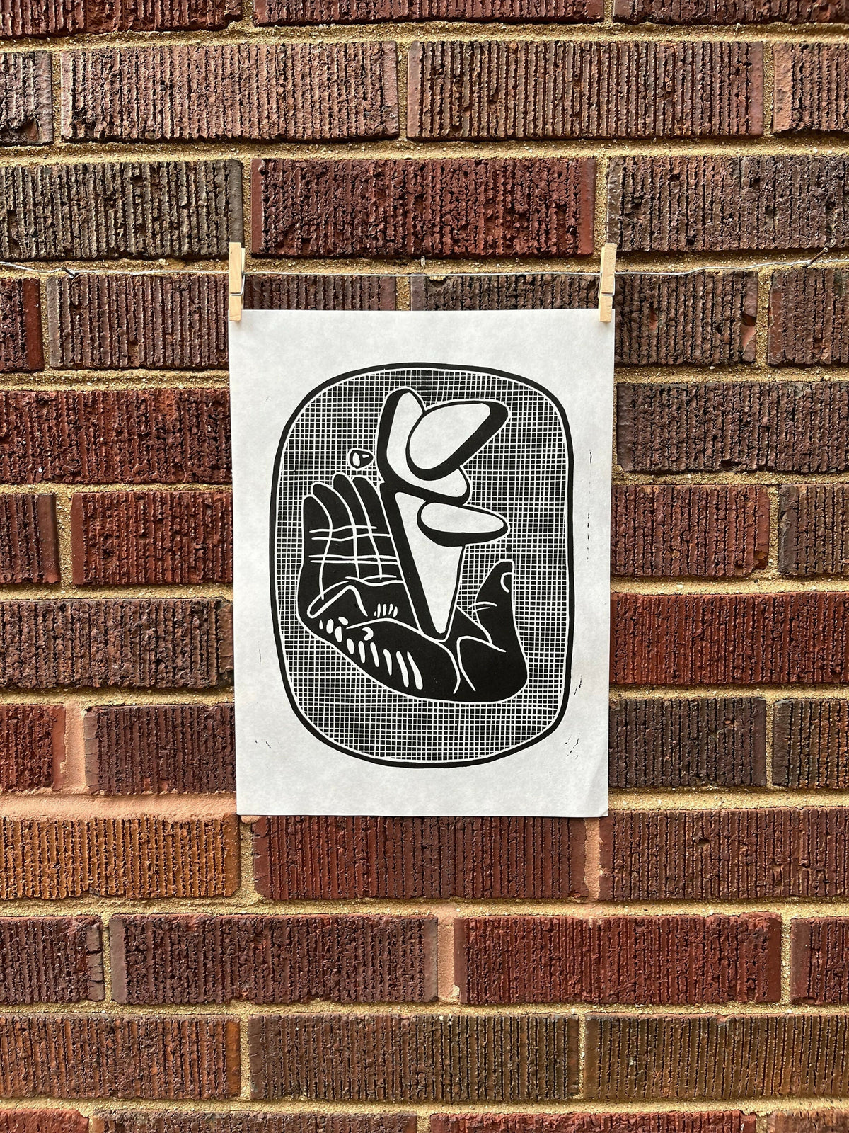 Hand, Inspired by Le Corbusier | Linocut Print | Wall Art