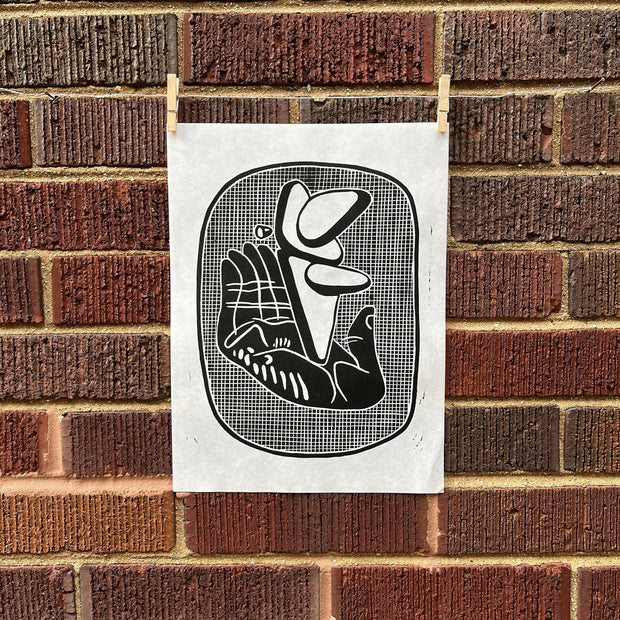 Hand, Inspired by Le Corbusier | Linocut Print | Wall Art