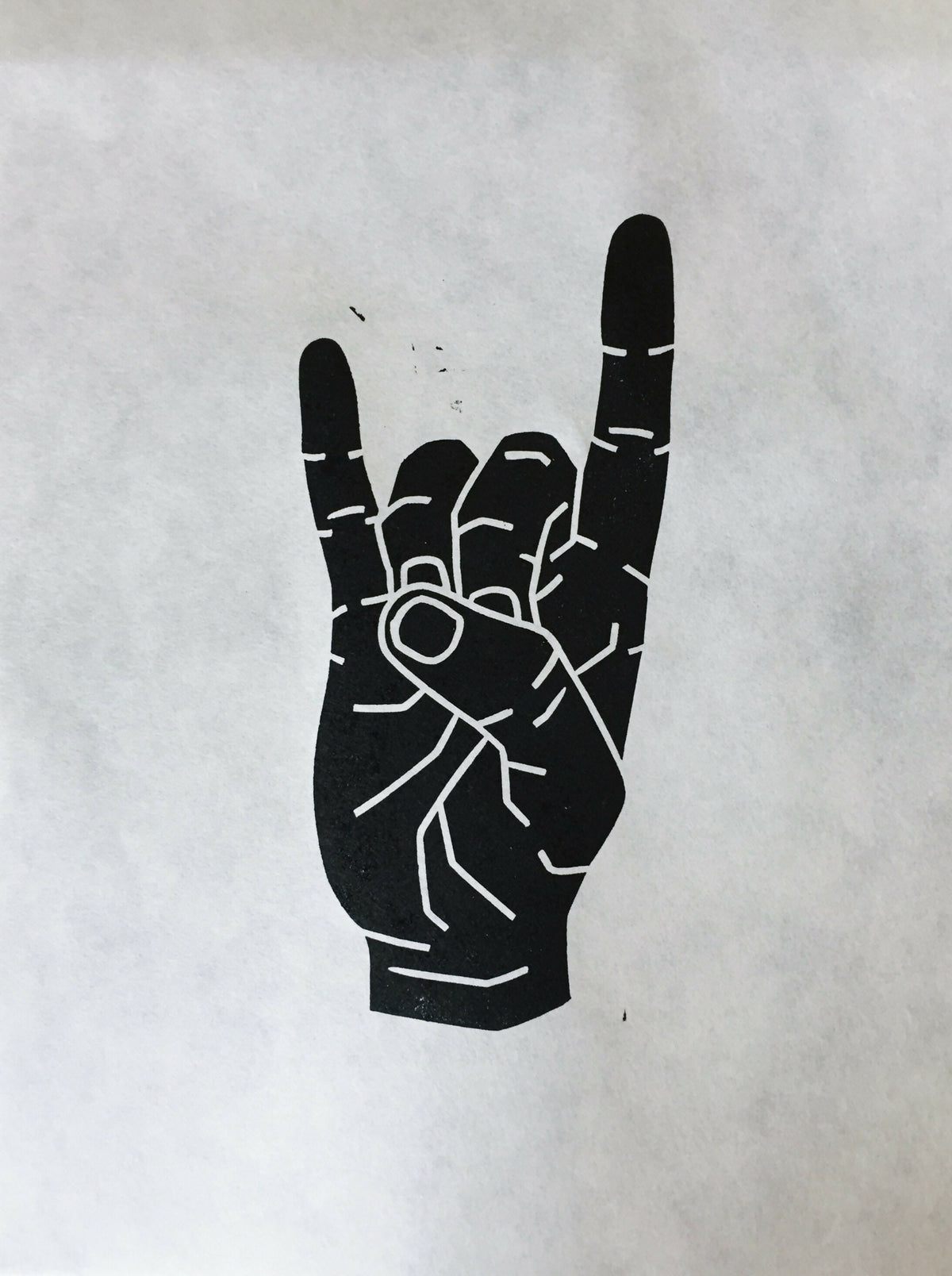 Rock On Hand | Linocut Print | Wall Art