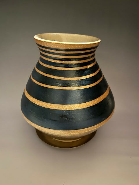 blue striped vase